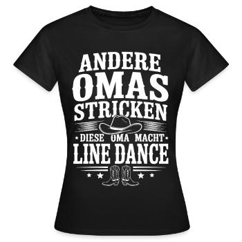 Andere Omas Stricken Line Dance - Frauen T-Shirt - Schwarz - Vorne - AI Model Female 172 dark (172cm)