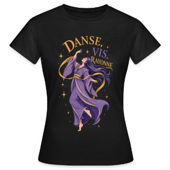 Déesse Céleste : Danse, Vis, Rayonne - T-shirt Femme - noir - Devant - AI Model Female 172 dark (172cm)