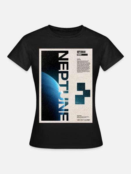 Neptune Retro Space Poster - Frauen T-Shirt - Schwarz
