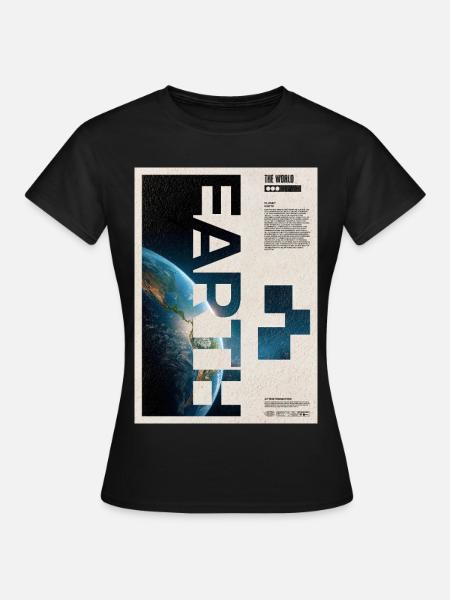 Earth Split Poster-Design - Frauen T-Shirt - Schwarz