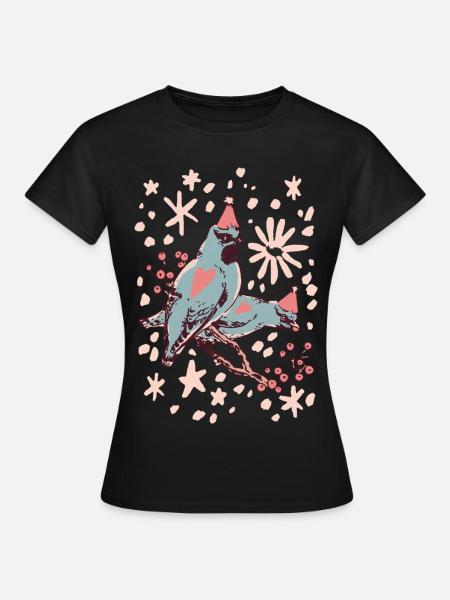 WEIHNACHTSVÖGEL - Frauen T-Shirt - Schwarz