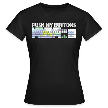 Push My Buttons | Woman, grab - Women's T-Shirt - black - Front - AI Model Female 172 dark (172cm)
