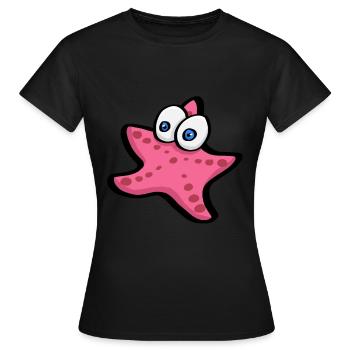 Seestern Erschrocken - Frauen T-Shirt - Schwarz - Vorne - AI Model Female 172 dark (172cm)