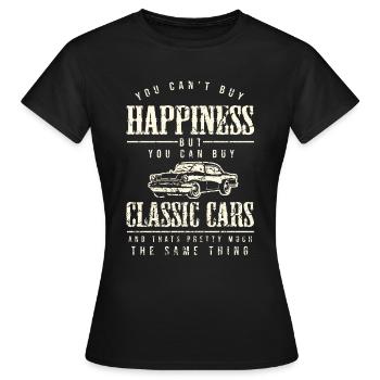 J'adore les voitures classiques. - T-shirt Femme - noir - Devant - AI Model Female 172 dark (172cm)