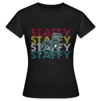 Staffordshire Bull Terrier - Women's T-Shirt - black - Front - AI Model Female 172 dark (172cm)