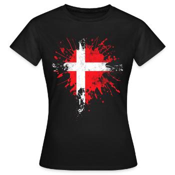 Drapeau danois - T-shirt Femme - noir - Devant - AI Model Female 172 dark (172cm)