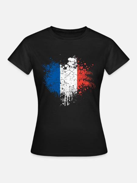 Frankreich Flagge - Frauen T-Shirt - Schwarz