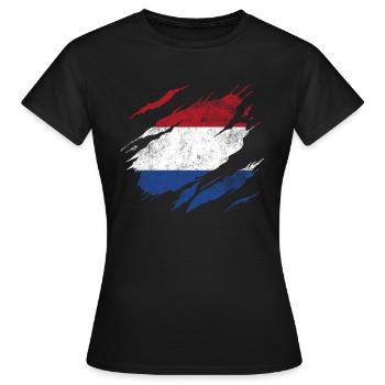 Pays-Bas Pavillon - T-shirt Femme - noir - Devant - AI Model Female 172 dark (172cm)