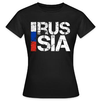 Russia - Women's T-Shirt - black - Front - AI Model Female 172 dark (172cm)