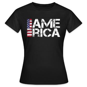 Les fans de l’Amérique - T-shirt Femme - noir - Devant - AI Model Female 172 dark (172cm)