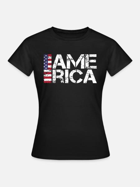 Amerika Fan - Frauen T-Shirt - Schwarz