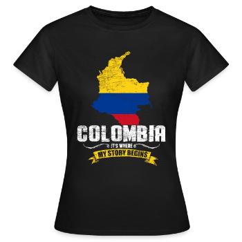 Colombie Fan - T-shirt Femme - noir - Devant - AI Model Female 172 dark (172cm)