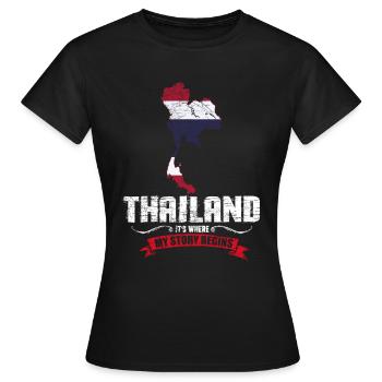 Thaïlande - T-shirt Femme - noir - Devant - AI Model Female 172 dark (172cm)