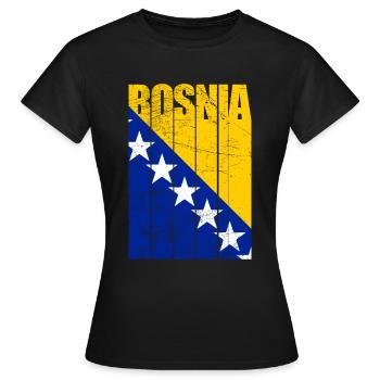 Bosnien Flagge - Frauen T-Shirt - Schwarz - Vorne - AI Model Female 172 dark (172cm)