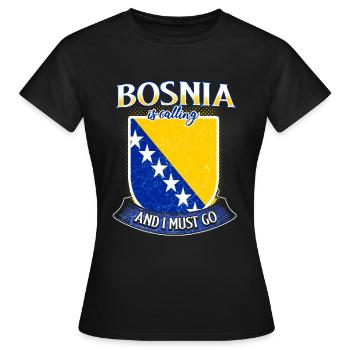 La Bosnie appelle - T-shirt Femme - noir - Devant - AI Model Female 172 dark (172cm)