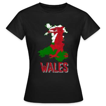 Wales - Frauen T-Shirt - Schwarz - Vorne - AI Model Female 172 dark (172cm)