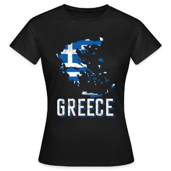 Grèce Fan - T-shirt Femme - noir - Devant - AI Model Female 172 dark (172cm)