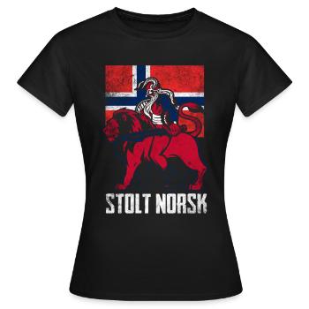 Fier norvégien - T-shirt Femme - noir - Devant - AI Model Female 172 dark (172cm)