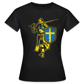 Schwedischer Ritter - Frauen T-Shirt - Schwarz - Vorne - AI Model Female 172 dark (172cm)