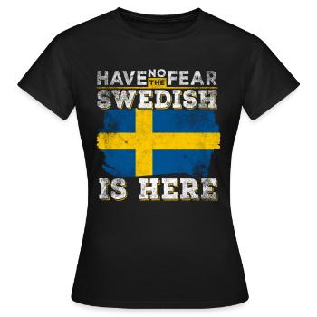 Drôle de Suédois - T-shirt Femme - noir - Devant - AI Model Female 172 dark (172cm)