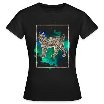 Luchs - Frauen T-Shirt - Schwarz - Vorne - AI Model Female 172 dark (172cm)