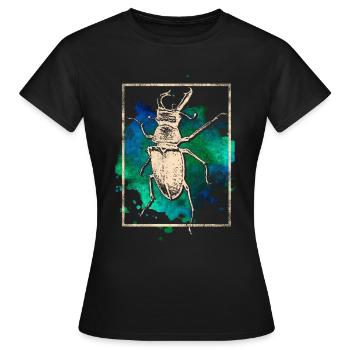 stag beetle - Women's T-Shirt - black - Front - AI Model Female 172 dark (172cm)