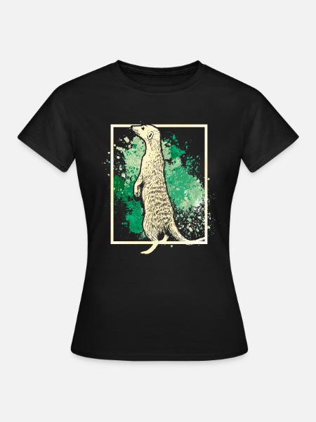 Erdmännchen - Frauen T-Shirt - Schwarz