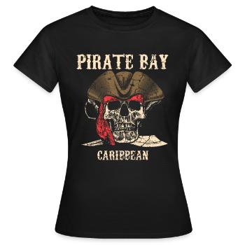 Pirat Schädel Karibik - Frauen T-Shirt - Schwarz - Vorne - AI Model Female 172 dark (172cm)