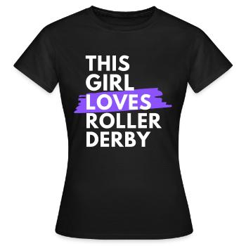 Cette fille aime le roller derby - T-shirt Femme - noir - Devant - AI Model Female 172 dark (172cm)