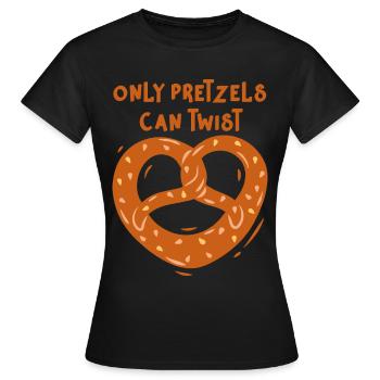 Bretzels Bretzel Drôle - T-shirt Femme - noir - Devant - AI Model Female 172 dark (172cm)
