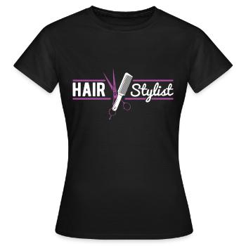 Coiffeur Coiffeur Coiffeur Coiffeur Coiffeurs - T-shirt Femme - noir - Devant - AI Model Female 172 dark (172cm)