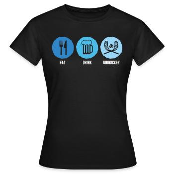 Unihockey Spieler Floorball Unihockey Spiel - Frauen T-Shirt - Schwarz - Vorne - AI Model Female 172 dark (172cm)