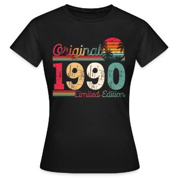 Jahrgang 1990 33. Geburtstag Geschenk Mann/ Frau - Frauen T-Shirt - Schwarz - Vorne - AI Model Female 172 dark (172cm)