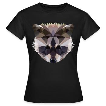 Polygon Waschbaer Racoon - Frauen T-Shirt - Schwarz - Vorne - AI Model Female 172 dark (172cm)
