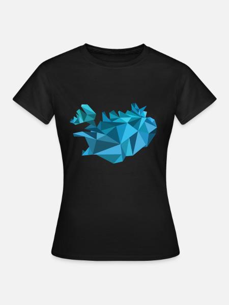 Islandkarte - Landkarte - ICELAND - geometrisch - Frauen T-Shirt - Schwarz