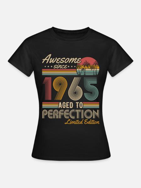 Jahrgang 1965 geboren Vintage Geburtstag Retro - Frauen T-Shirt - Schwarz