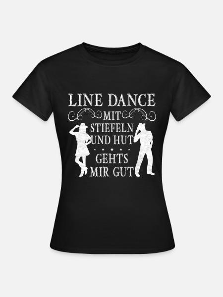 Linedance Bekleidung Damen Country Line dance - Dame-T-shirt - sort
