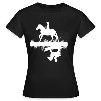 Pferdemädchen Gestern Schaukelpferd Pferde Fohlen - Frauen T-Shirt - Schwarz - Vorne - AI Model Female 172 dark (172cm)