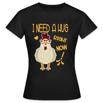 Lustige Huhn Dame Hühner Mädchen - Frauen T-Shirt - Schwarz - Vorne - AI Model Female 172 dark (172cm)