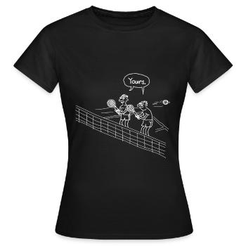 Chemise drôle pour cadeau double joueur tennis - T-shirt Femme - noir - Devant - AI Model Female 172 dark (172cm)