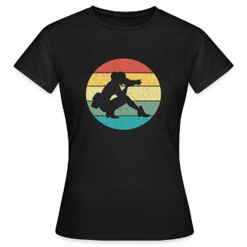 Photography Photographer Woman Retro Vintage Gift - Frauen T-Shirt - Schwarz - Vorne - AI Model Female 172 dark (172cm)