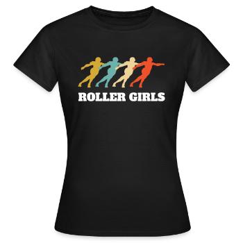 Rétro vintage roller fille tenue costume - T-shirt Femme - noir - Devant - AI Model Female 172 dark (172cm)
