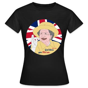 Elizabeth II Andenken - Frauen T-Shirt - Schwarz - Vorne - AI Model Female 172 dark (172cm)