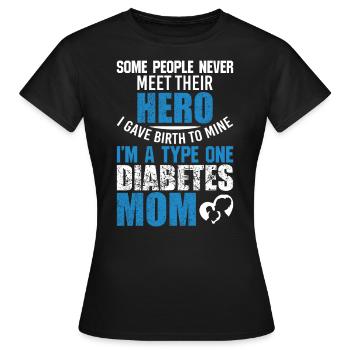 Femmes rencontrées, héros, naissance, T1D, maman, type 1, diabète - T-shirt Femme - noir - Devant - AI Model Female 172 dark (172cm)
