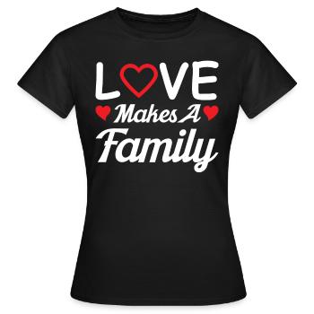 Love Makes A Family Adoption Foster Love - Women's T-Shirt - black - Front - AI Model Female 172 dark (172cm)