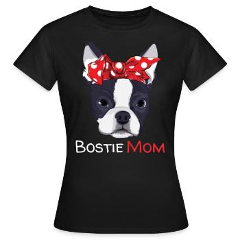 Boston Terrier Mom Bostie Women Girls - Women's T-Shirt - black - Front - AI Model Female 172 dark (172cm)