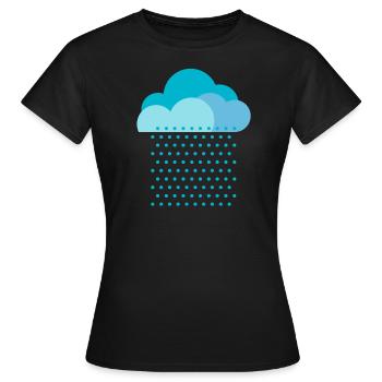 Wir lieben Regen, Wetter, Wolke, Regentropfen, - Frauen T-Shirt - Schwarz - Vorne - AI Model Female 172 dark (172cm)