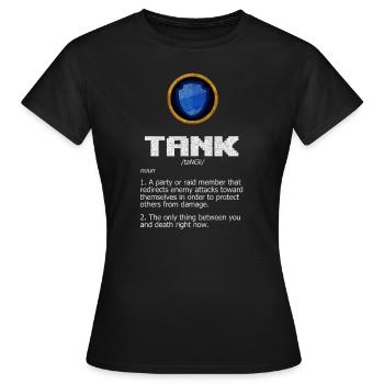 Conception drôle de bobine de réservoir RPG MMO MMORPG - T-shirt Femme - noir - Devant - AI Model Female 172 dark (172cm)