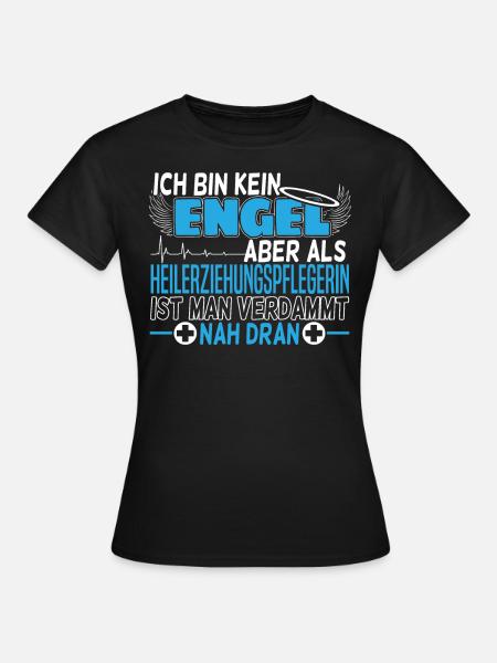 Heilerziehungspflegerin Geschenk | Engel - Frauen T-Shirt - Schwarz