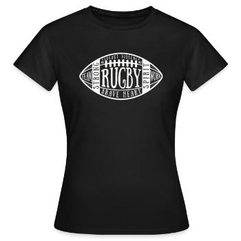 Ballon de rugby pour les fans de rugby | Cadeau de rugby vintage - T-shirt Femme - noir - Devant - AI Model Female 172 dark (172cm)